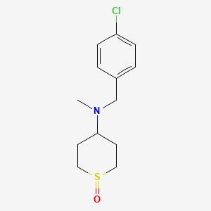 molecular formula C13H18ClNOS B6895466 N-[(4-chlorophenyl)methyl]-N-methyl-1-oxothian-4-amine 