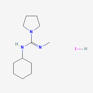 molecular formula C12H24IN3 B6895477 N-cyclohexyl-N'-methylpyrrolidine-1-carboximidamide;hydroiodide 