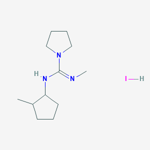 molecular formula C12H24IN3 B6895481 N'-methyl-N-(2-methylcyclopentyl)pyrrolidine-1-carboximidamide;hydroiodide 