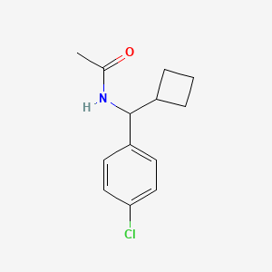 molecular formula C13H16ClNO B6895562 N-[(4-chlorophenyl)-cyclobutylmethyl]acetamide 