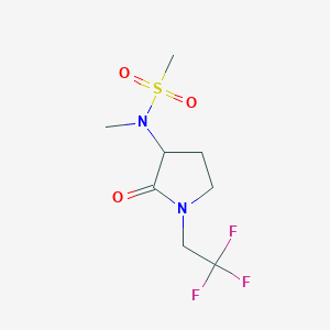 molecular formula C8H13F3N2O3S B6895643 N-methyl-N-[2-oxo-1-(2,2,2-trifluoroethyl)pyrrolidin-3-yl]methanesulfonamide 