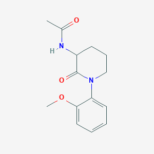 molecular formula C14H18N2O3 B6895729 N-[1-(2-methoxyphenyl)-2-oxopiperidin-3-yl]acetamide 