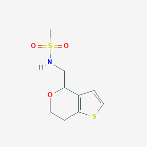 molecular formula C9H13NO3S2 B6895887 N-(6,7-dihydro-4H-thieno[3,2-c]pyran-4-ylmethyl)methanesulfonamide 