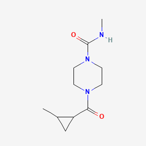 molecular formula C11H19N3O2 B6895922 N-methyl-4-(2-methylcyclopropanecarbonyl)piperazine-1-carboxamide 