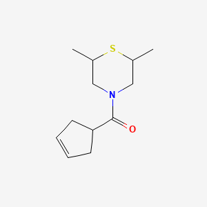 molecular formula C12H19NOS B6895929 Cyclopent-3-en-1-yl-(2,6-dimethylthiomorpholin-4-yl)methanone 
