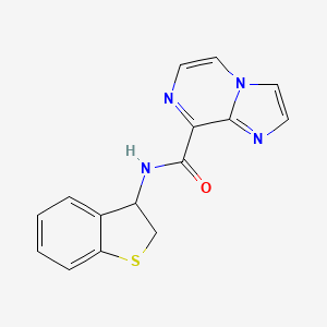 molecular formula C15H12N4OS B6895964 N-(2,3-dihydro-1-benzothiophen-3-yl)imidazo[1,2-a]pyrazine-8-carboxamide 
