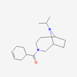 molecular formula C17H28N2O B6895982 Cyclohex-3-en-1-yl-(9-propan-2-yl-3,9-diazabicyclo[4.2.1]nonan-3-yl)methanone 