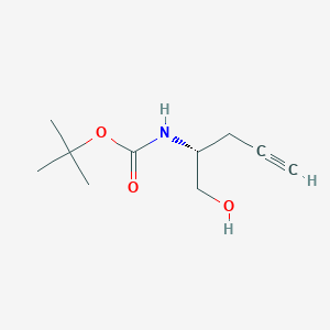 molecular formula C10H17NO3 B068960 (R)-叔丁基(1-羟基丁-3-炔-2-基)氨基甲酸酯 CAS No. 162107-49-5