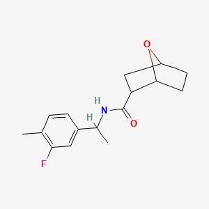 molecular formula C16H20FNO2 B6896117 N-[1-(3-fluoro-4-methylphenyl)ethyl]-7-oxabicyclo[2.2.1]heptane-2-carboxamide 