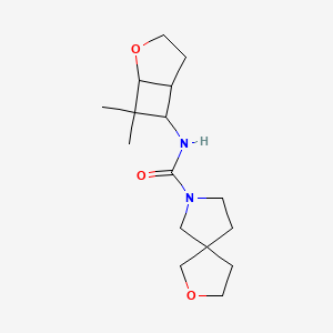 molecular formula C16H26N2O3 B6896139 N-(7,7-dimethyl-2-oxabicyclo[3.2.0]heptan-6-yl)-2-oxa-7-azaspiro[4.4]nonane-7-carboxamide 