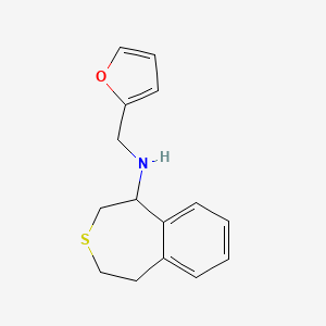 molecular formula C15H17NOS B6896262 N-(furan-2-ylmethyl)-1,2,4,5-tetrahydro-3-benzothiepin-5-amine 