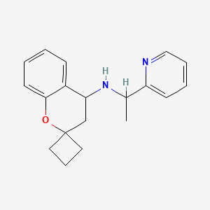 molecular formula C19H22N2O B6896269 N-(1-pyridin-2-ylethyl)spiro[3,4-dihydrochromene-2,1'-cyclobutane]-4-amine 