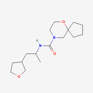 molecular formula C16H28N2O3 B6896348 N-[1-(oxolan-3-yl)propan-2-yl]-6-oxa-9-azaspiro[4.5]decane-9-carboxamide 