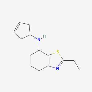 molecular formula C14H20N2S B6896439 N-cyclopent-3-en-1-yl-2-ethyl-4,5,6,7-tetrahydro-1,3-benzothiazol-7-amine 