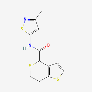 molecular formula C12H12N2OS3 B6896449 N-(3-methyl-1,2-thiazol-5-yl)-6,7-dihydro-4H-thieno[3,2-c]thiopyran-4-carboxamide 