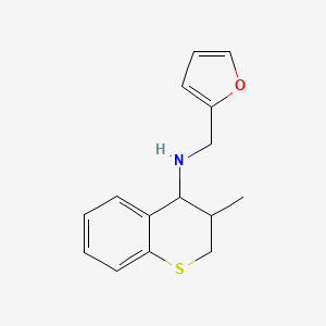 molecular formula C15H17NOS B6896498 N-(furan-2-ylmethyl)-3-methyl-3,4-dihydro-2H-thiochromen-4-amine 