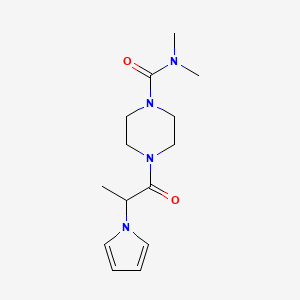 molecular formula C14H22N4O2 B6896595 N,N-dimethyl-4-(2-pyrrol-1-ylpropanoyl)piperazine-1-carboxamide 