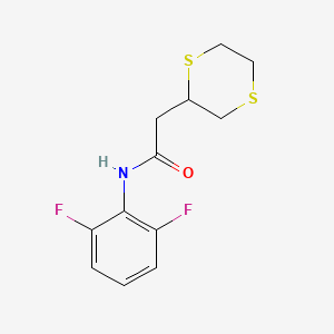 molecular formula C12H13F2NOS2 B6896609 N-(2,6-difluorophenyl)-2-(1,4-dithian-2-yl)acetamide 