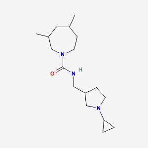 molecular formula C17H31N3O B6896625 N-[(1-cyclopropylpyrrolidin-3-yl)methyl]-3,5-dimethylazepane-1-carboxamide 