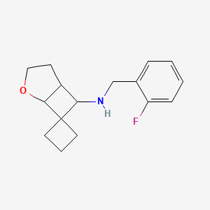 molecular formula C16H20FNO B6896642 N-[(2-fluorophenyl)methyl]spiro[2-oxabicyclo[3.2.0]heptane-7,1'-cyclobutane]-6-amine 
