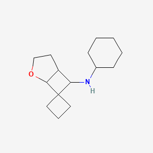 molecular formula C15H25NO B6896715 N-cyclohexylspiro[2-oxabicyclo[3.2.0]heptane-7,1'-cyclobutane]-6-amine 