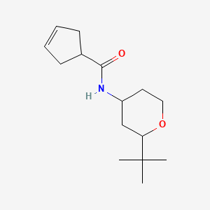 molecular formula C15H25NO2 B6896805 N-(2-tert-butyloxan-4-yl)cyclopent-3-ene-1-carboxamide 