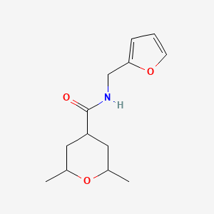 molecular formula C13H19NO3 B6896861 N-(furan-2-ylmethyl)-2,6-dimethyloxane-4-carboxamide 