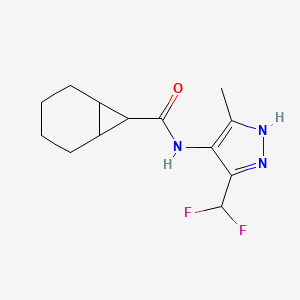 molecular formula C13H17F2N3O B6896866 N-[3-(difluoromethyl)-5-methyl-1H-pyrazol-4-yl]bicyclo[4.1.0]heptane-7-carboxamide 