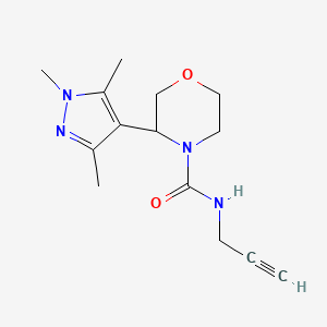 molecular formula C14H20N4O2 B6896922 N-prop-2-ynyl-3-(1,3,5-trimethylpyrazol-4-yl)morpholine-4-carboxamide 