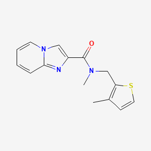 molecular formula C15H15N3OS B6897015 N-methyl-N-[(3-methylthiophen-2-yl)methyl]imidazo[1,2-a]pyridine-2-carboxamide 