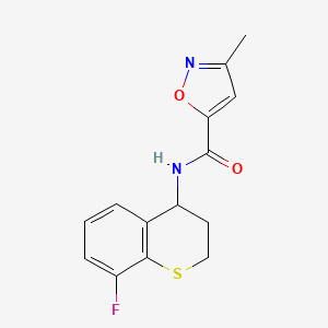 molecular formula C14H13FN2O2S B6897034 N-(8-fluoro-3,4-dihydro-2H-thiochromen-4-yl)-3-methyl-1,2-oxazole-5-carboxamide 