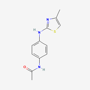 molecular formula C12H13N3OS B6897076 N-[4-[(4-methyl-1,3-thiazol-2-yl)amino]phenyl]acetamide 