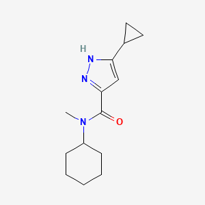molecular formula C14H21N3O B6897079 N-cyclohexyl-5-cyclopropyl-N-methyl-1H-pyrazole-3-carboxamide 