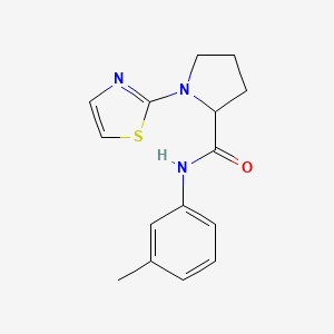 molecular formula C15H17N3OS B6897100 N-(3-methylphenyl)-1-(1,3-thiazol-2-yl)pyrrolidine-2-carboxamide 