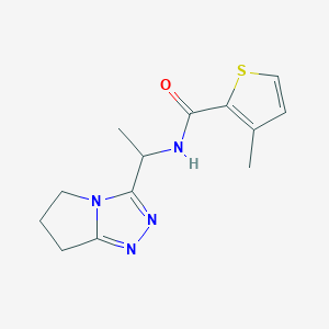 molecular formula C13H16N4OS B6897132 N-[1-(6,7-dihydro-5H-pyrrolo[2,1-c][1,2,4]triazol-3-yl)ethyl]-3-methylthiophene-2-carboxamide 