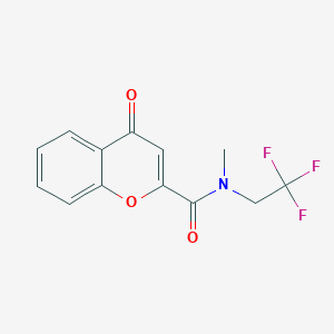 molecular formula C13H10F3NO3 B6897138 N-methyl-4-oxo-N-(2,2,2-trifluoroethyl)chromene-2-carboxamide 