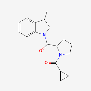 molecular formula C18H22N2O2 B6897179 Cyclopropyl-[2-(3-methyl-2,3-dihydroindole-1-carbonyl)pyrrolidin-1-yl]methanone 