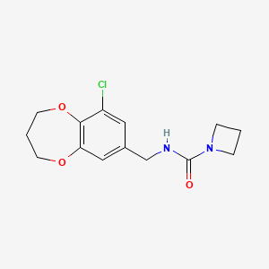 molecular formula C14H17ClN2O3 B6897195 N-[(6-chloro-3,4-dihydro-2H-1,5-benzodioxepin-8-yl)methyl]azetidine-1-carboxamide 