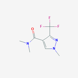 molecular formula C8H10F3N3O B6897213 N,N,1-trimethyl-3-(trifluoromethyl)pyrazole-4-carboxamide 