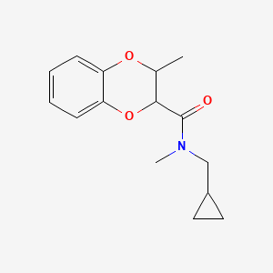 molecular formula C15H19NO3 B6897221 N-(cyclopropylmethyl)-N,2-dimethyl-2,3-dihydro-1,4-benzodioxine-3-carboxamide 