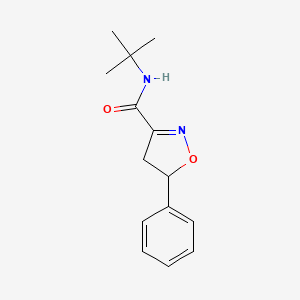 molecular formula C14H18N2O2 B6897266 N-tert-butyl-5-phenyl-4,5-dihydro-1,2-oxazole-3-carboxamide 