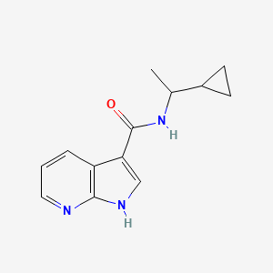 molecular formula C13H15N3O B6897295 N-(1-cyclopropylethyl)-1H-pyrrolo[2,3-b]pyridine-3-carboxamide 