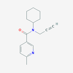 molecular formula C16H20N2O B6897299 N-cyclohexyl-6-methyl-N-prop-2-ynylpyridine-3-carboxamide 