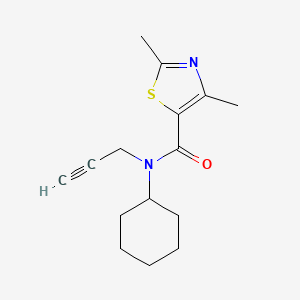 molecular formula C15H20N2OS B6897307 N-cyclohexyl-2,4-dimethyl-N-prop-2-ynyl-1,3-thiazole-5-carboxamide 