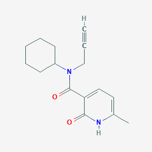 molecular formula C16H20N2O2 B6897316 N-cyclohexyl-6-methyl-2-oxo-N-prop-2-ynyl-1H-pyridine-3-carboxamide 