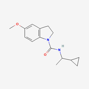 molecular formula C15H20N2O2 B6897375 N-(1-cyclopropylethyl)-5-methoxy-2,3-dihydroindole-1-carboxamide 