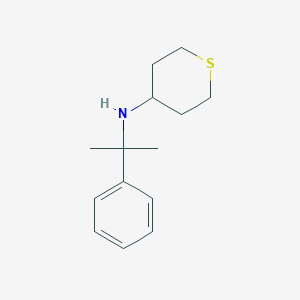 molecular formula C14H21NS B6897396 N-(2-phenylpropan-2-yl)thian-4-amine 