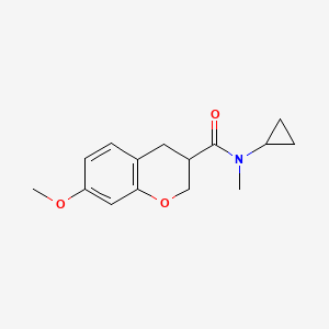 molecular formula C15H19NO3 B6897411 N-cyclopropyl-7-methoxy-N-methyl-3,4-dihydro-2H-chromene-3-carboxamide 