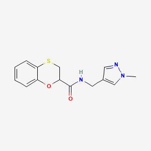 molecular formula C14H15N3O2S B6897423 N-[(1-methylpyrazol-4-yl)methyl]-2,3-dihydro-1,4-benzoxathiine-2-carboxamide 
