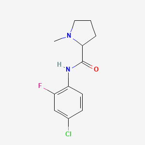 molecular formula C12H14ClFN2O B6897429 N-(4-chloro-2-fluorophenyl)-1-methylpyrrolidine-2-carboxamide 